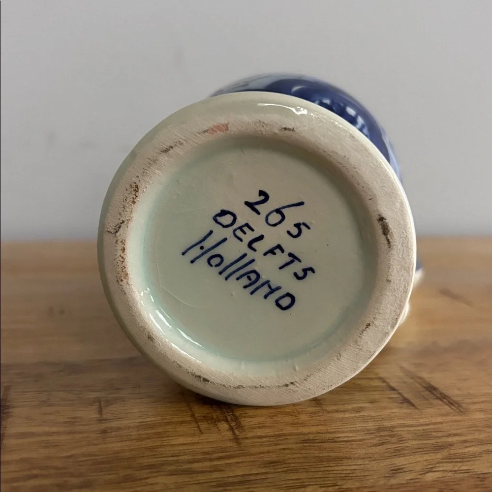 Vintage Delfts Hand-painted Holland Blue White Floral Mini Ceramic Pitcher - Picture 5 of 5